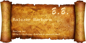 Balczer Barbara névjegykártya